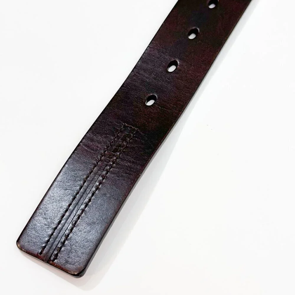 Classic Brown Leather Belt, 1.5 in Wide, 54-58 in Waist.